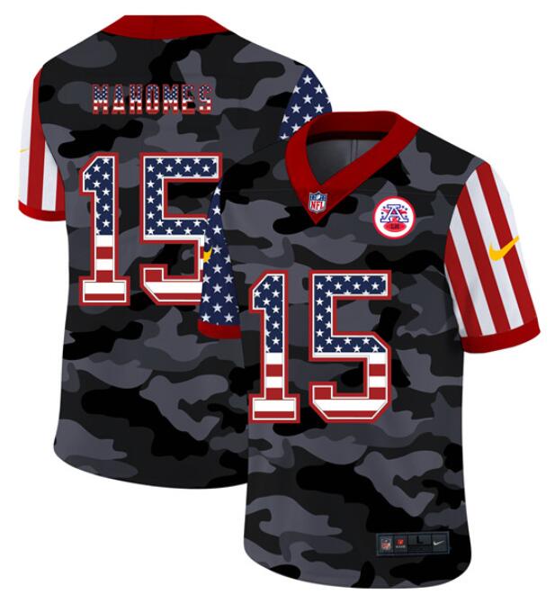 Men's Kansas City Chiefs ACTIVE PLAYER Custom Camo USA Flag Limited Stitched Jersey Men's Kansas City Chiefs ACTIVE PLAYER Custom Camo USA Flag Limited Stitched Jersey